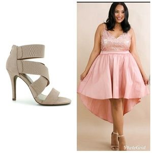 24W high low satin sequin top formal dress